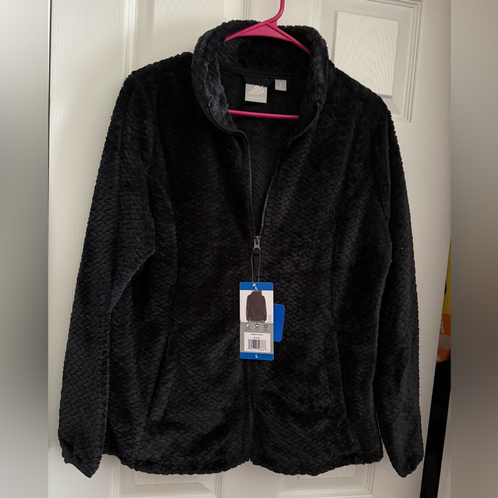 Braided Butter Pile Jacket   💜Elegant Black Teddy Jacket for Women